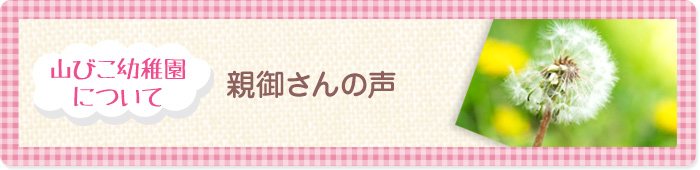 山びこ幼稚園について−親御さんの声−